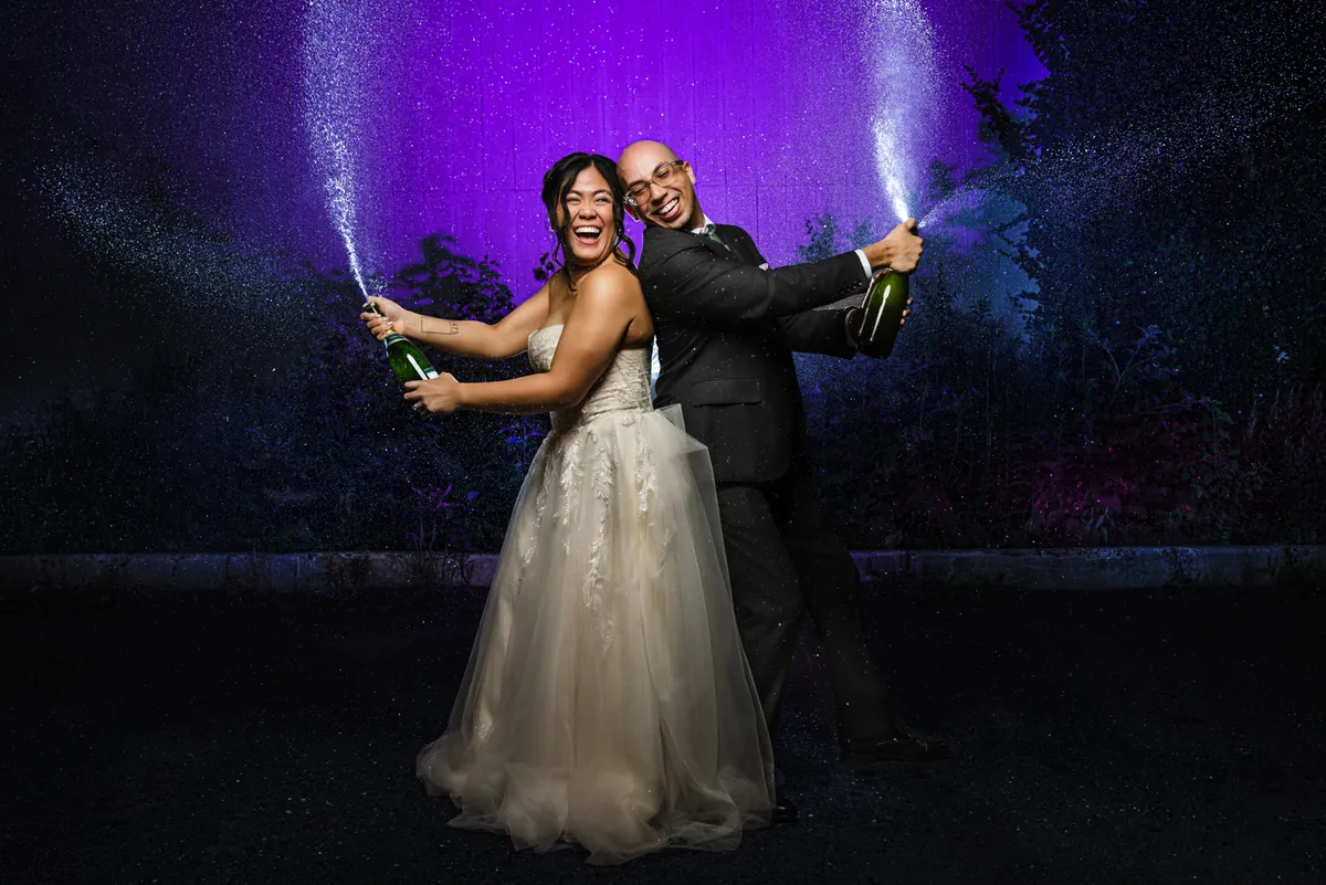 Off-camera flash bridal portrait by George Pompilio