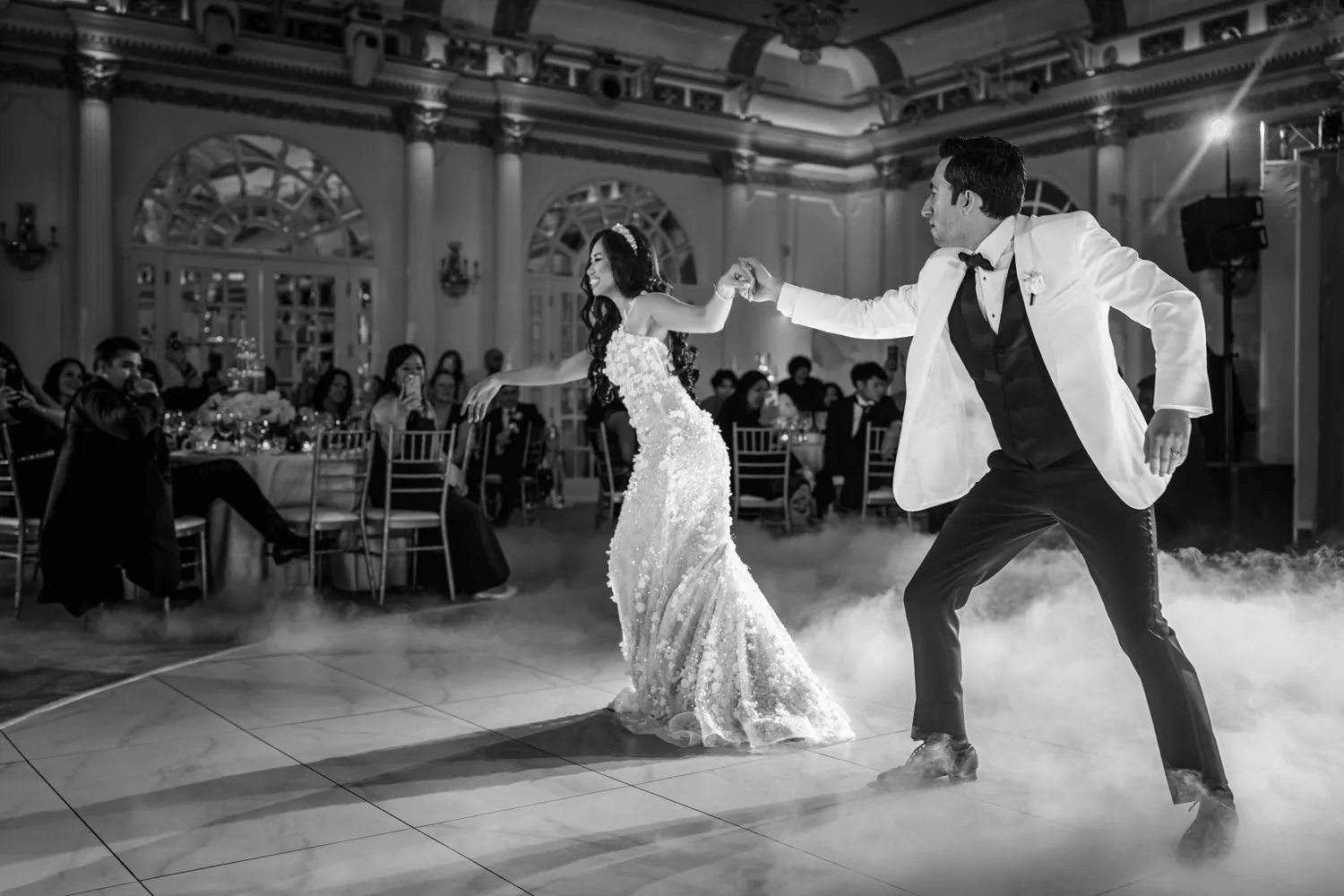 First dance with low fog at Crystal Plaza in Livingston &mdash; George Pompilio Photography