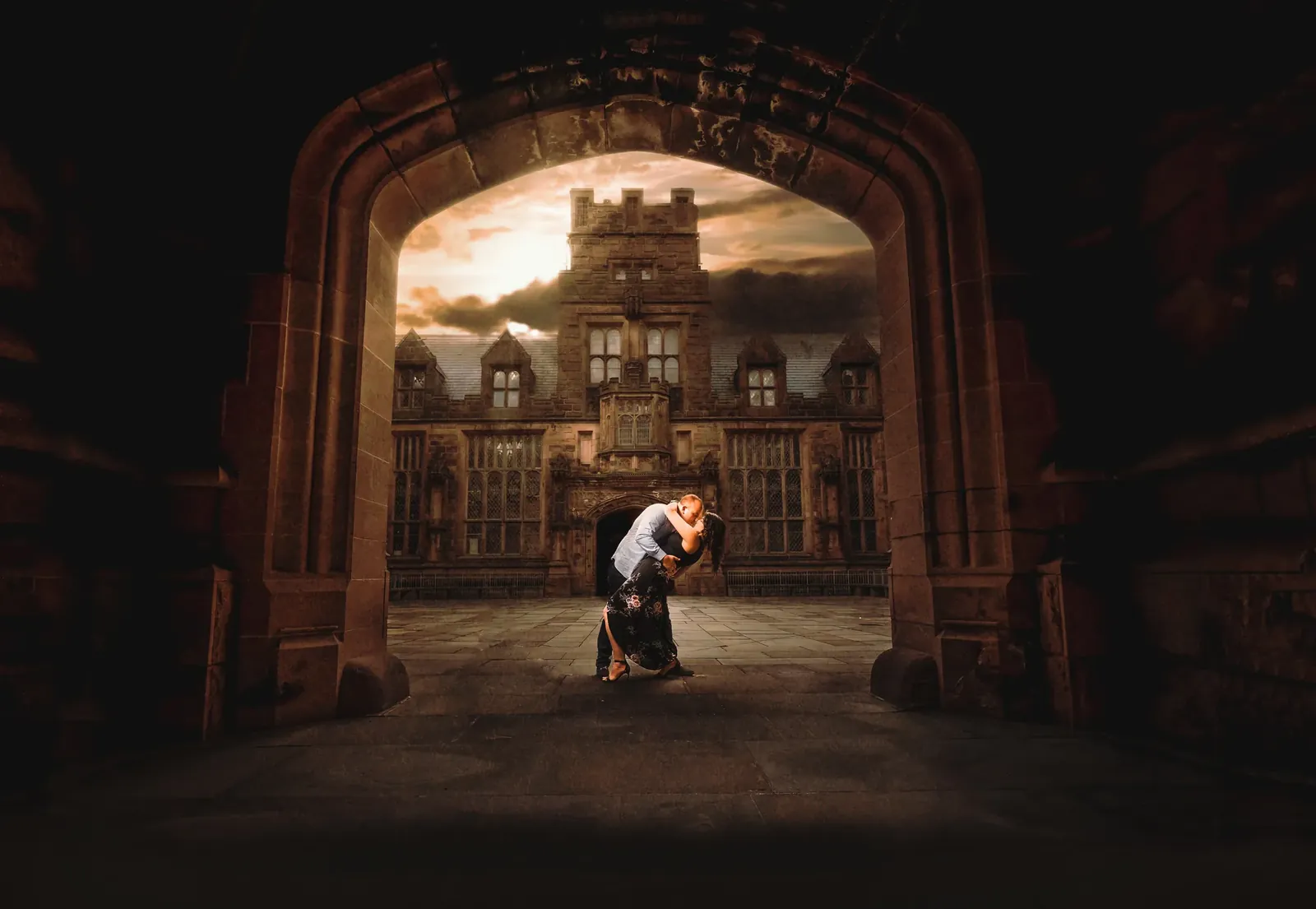 Engagement at Princeton archway
