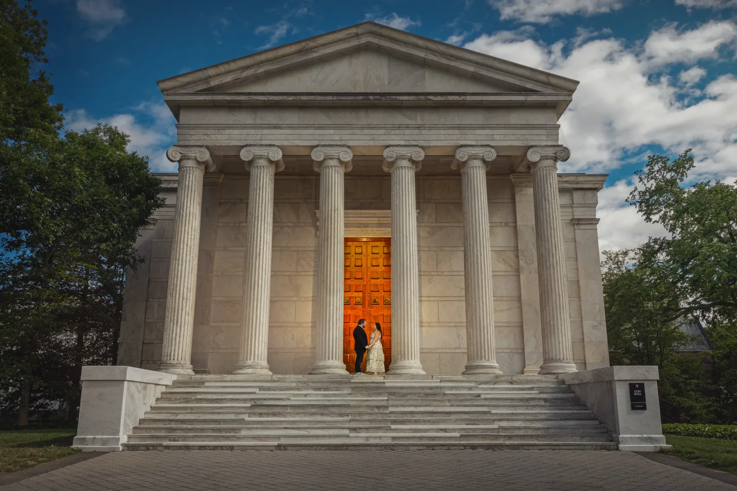 Bold gown at a Princeton engagement session