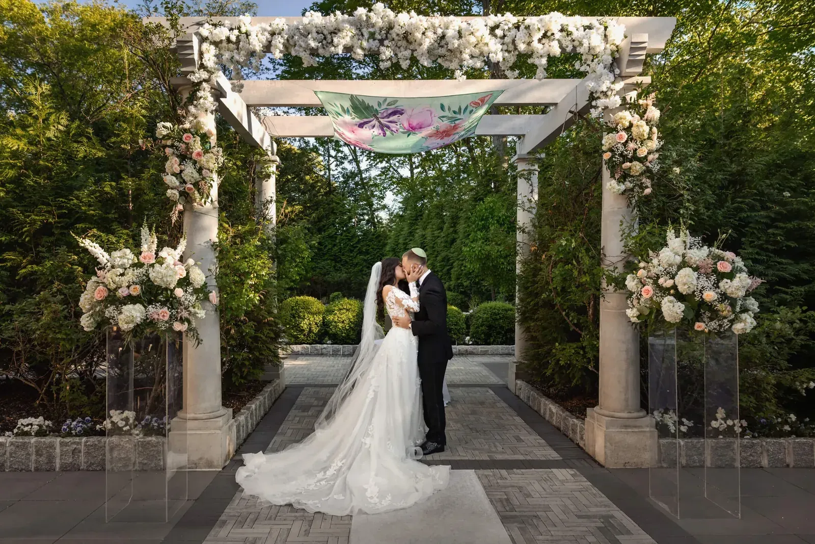Wedding ceremony kiss