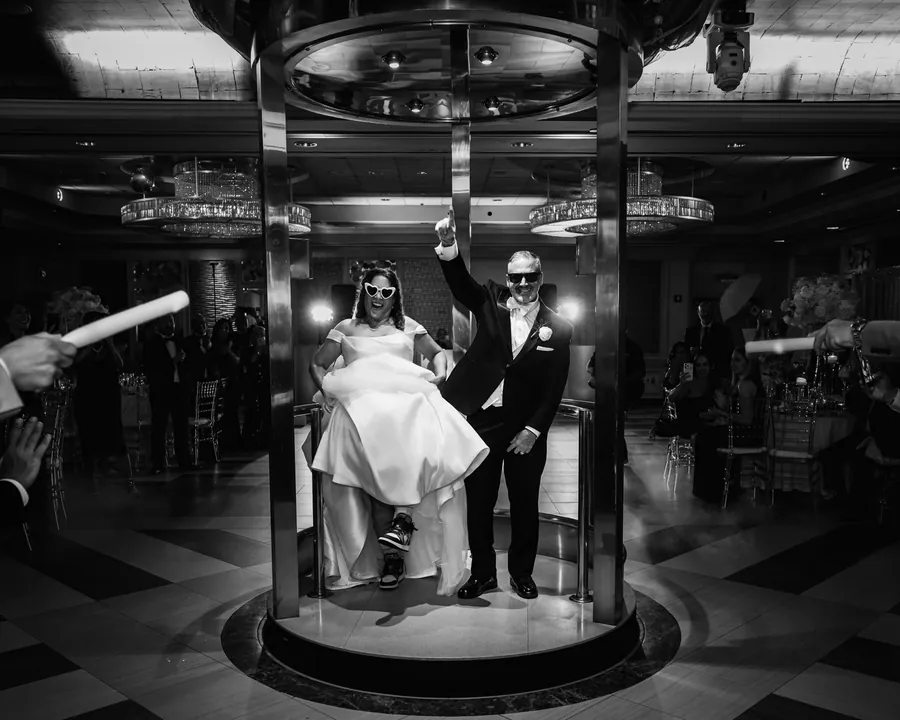 Bride and groom's grand entrance introduction at Russo's On The Bay &mdash; George Pompilio Photography